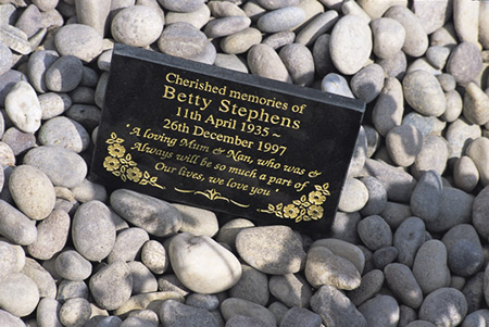 Black granite plaque
